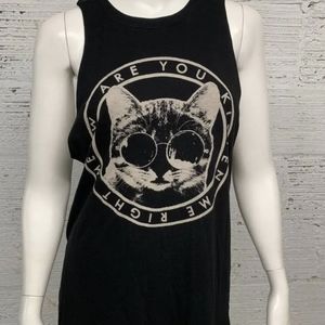 Forever 21 cat graphic muscle tank, xs